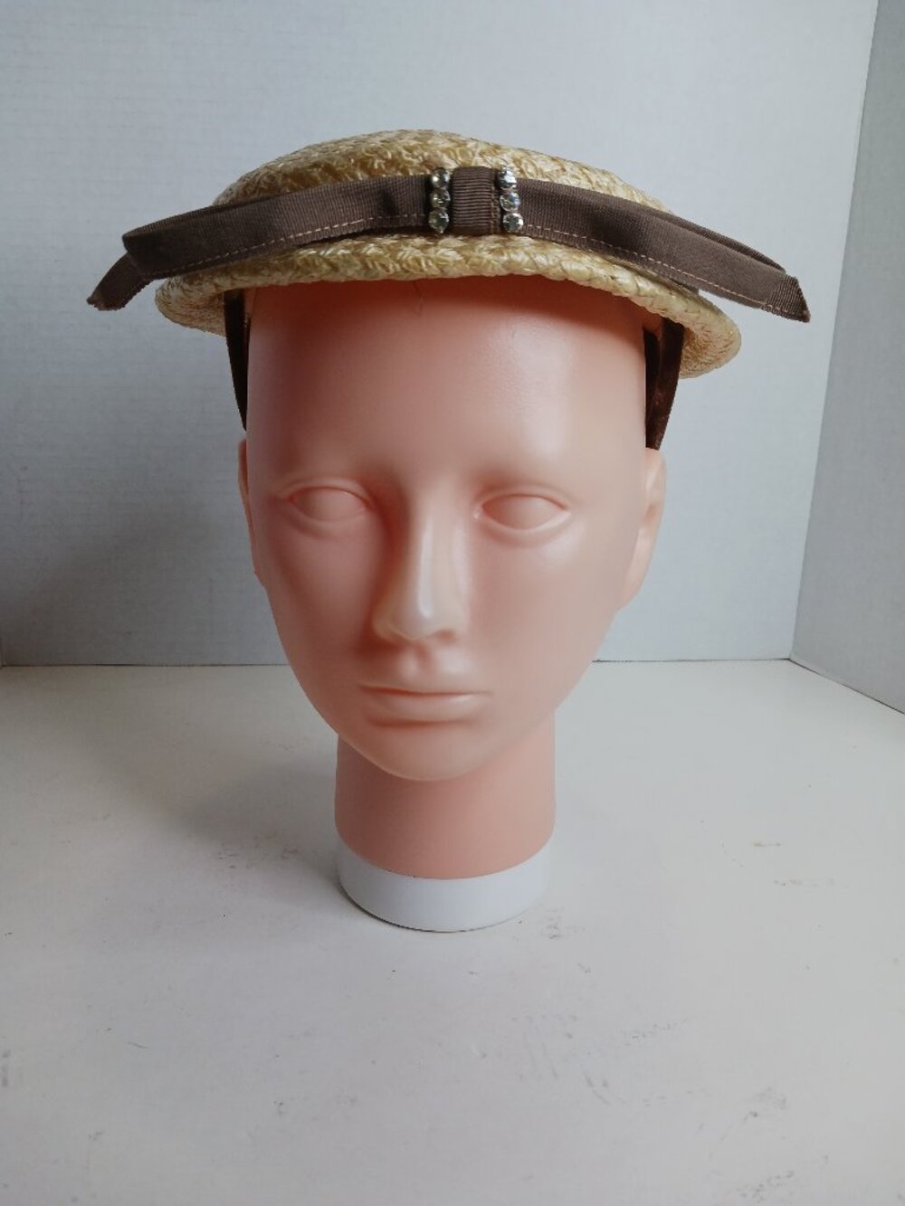 Joal Of New York Mid Century Vintage Modified Saucer Style Millinery Straw Hat